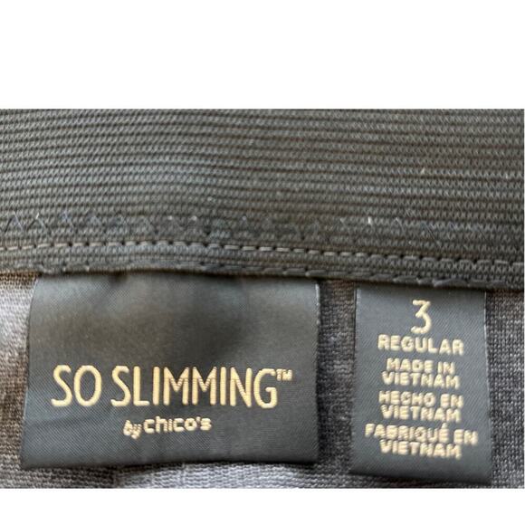So Slimming By Chico's Womens 3 XL/16 Gray Elastic Waist Office Wear Pants FLAW - Picture 4 of 11
